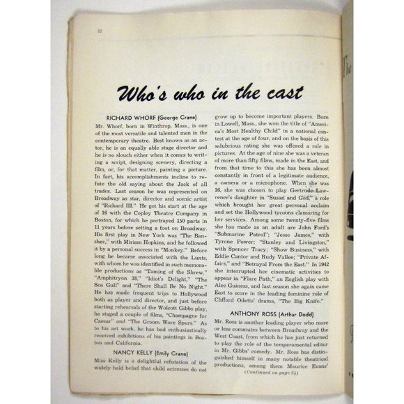 Season in the Sun Playbill October 1950 Richard Whorf Nancy Kelly - Picture 5 of 9